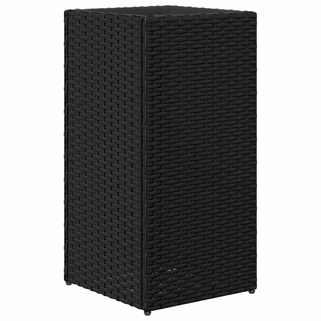 Plantenbak 30x30x60 cm poly rattan zwart is nu te koop bij PeponiXL, paradijselijk wonen!