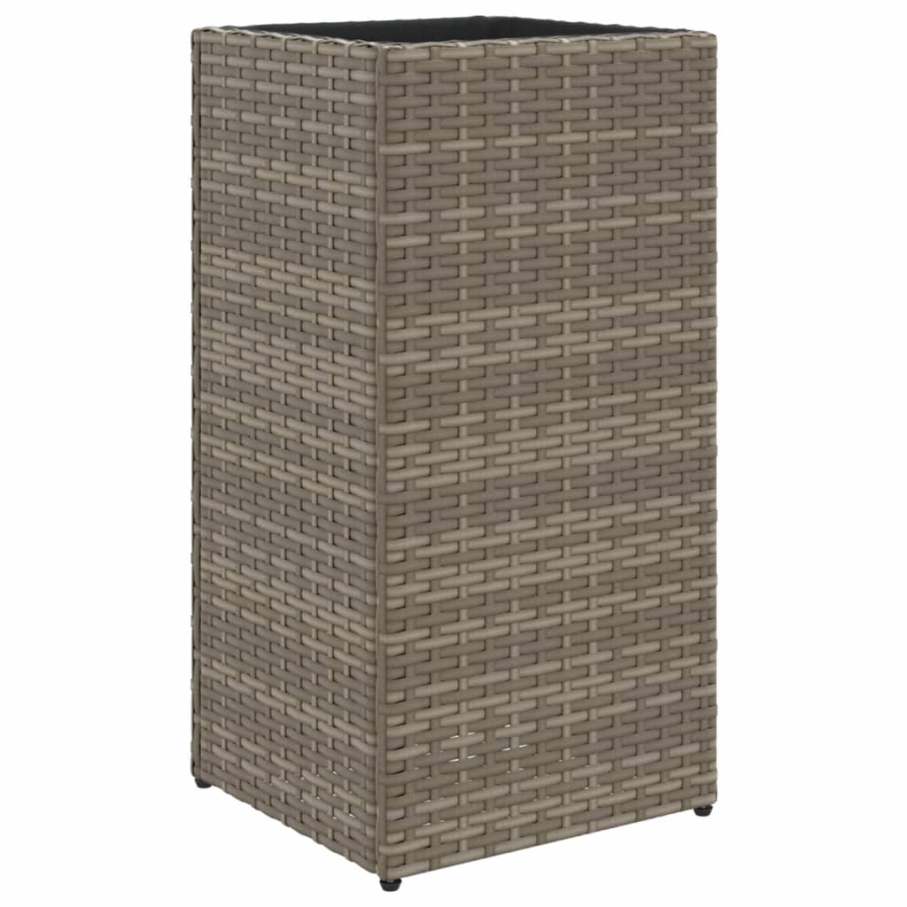 Plantenbak 30x30x60 cm poly rattan grijs is nu te koop bij PeponiXL, paradijselijk wonen!