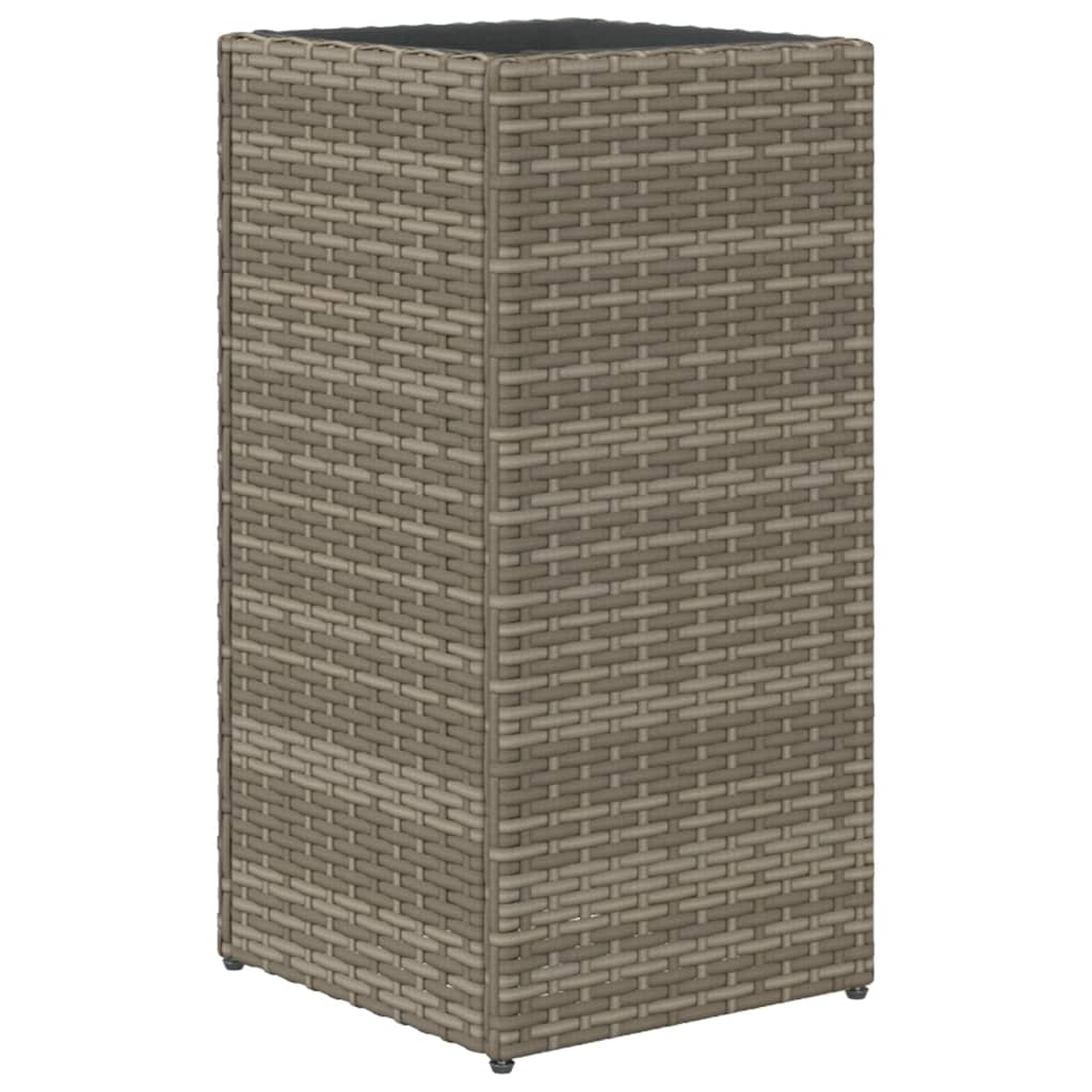 Plantenbak 30x30x60 cm poly rattan grijs is nu te koop bij PeponiXL, paradijselijk wonen!