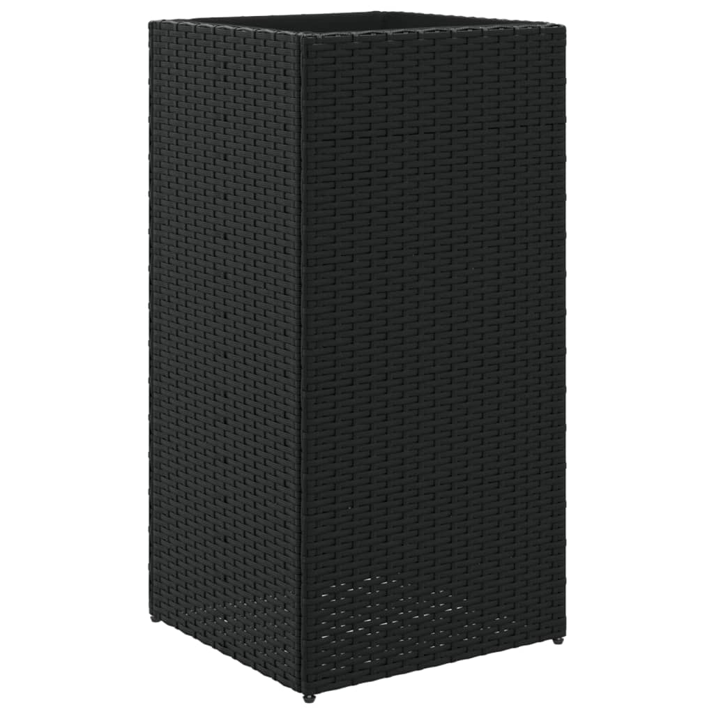 Plantenbak 40x40x80 cm poly rattan zwart is nu te koop bij PeponiXL, paradijselijk wonen!
