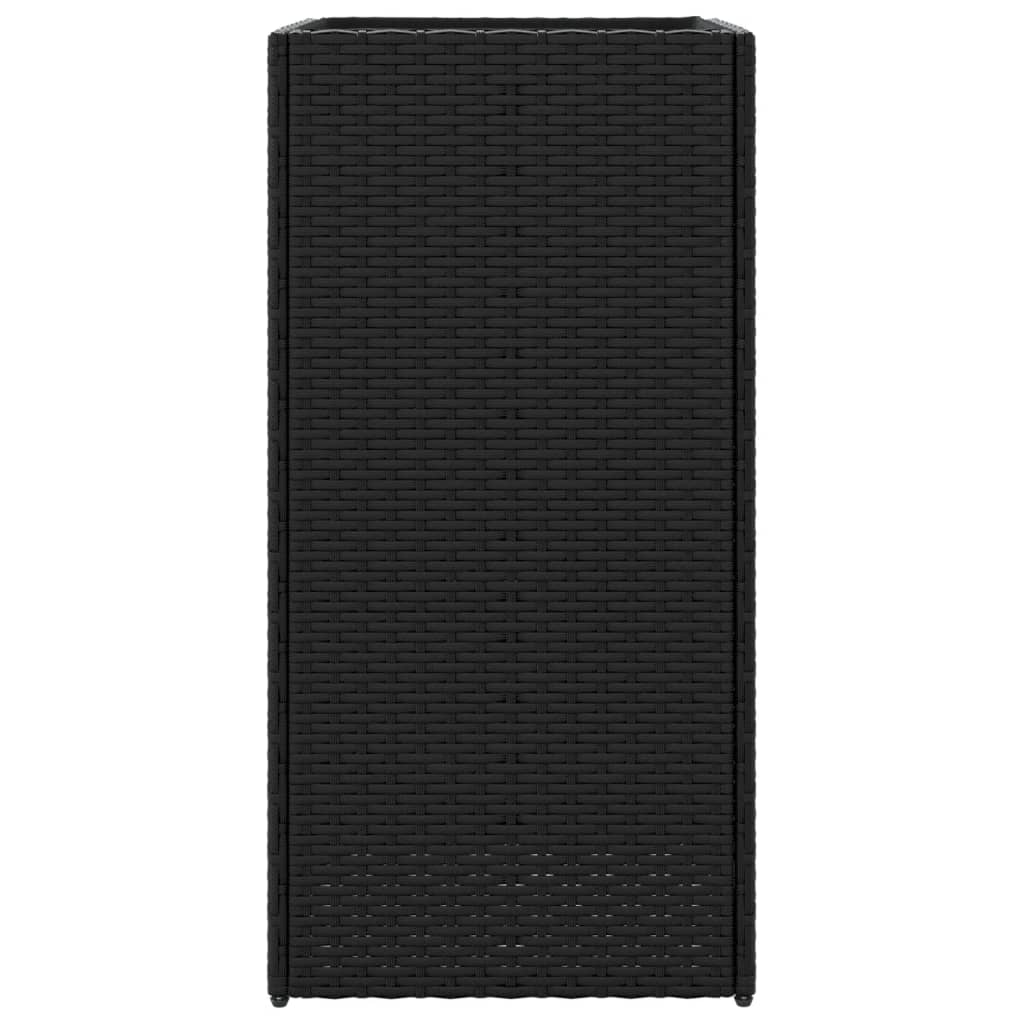 Plantenbak 40x40x80 cm poly rattan zwart is nu te koop bij PeponiXL, paradijselijk wonen!