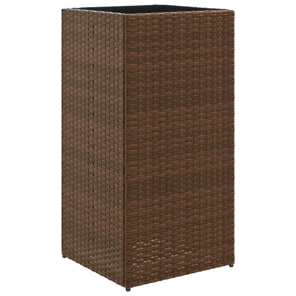 Plantenbak 40x40x80 cm poly rattan bruin is nu te koop bij PeponiXL, paradijselijk wonen!