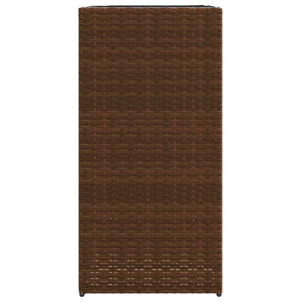 Plantenbak 40x40x80 cm poly rattan bruin is nu te koop bij PeponiXL, paradijselijk wonen!