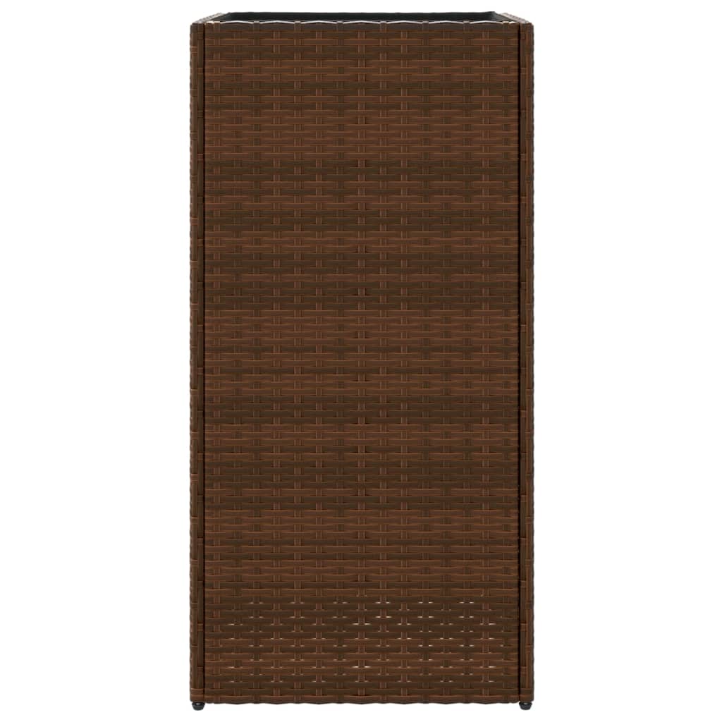 Plantenbak 40x40x80 cm poly rattan bruin is nu te koop bij PeponiXL, paradijselijk wonen!