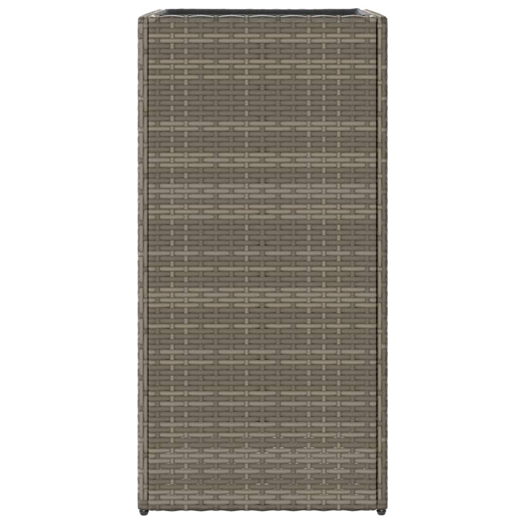 Plantenbak 40x40x80 cm poly rattan grijs is nu te koop bij PeponiXL, paradijselijk wonen!
