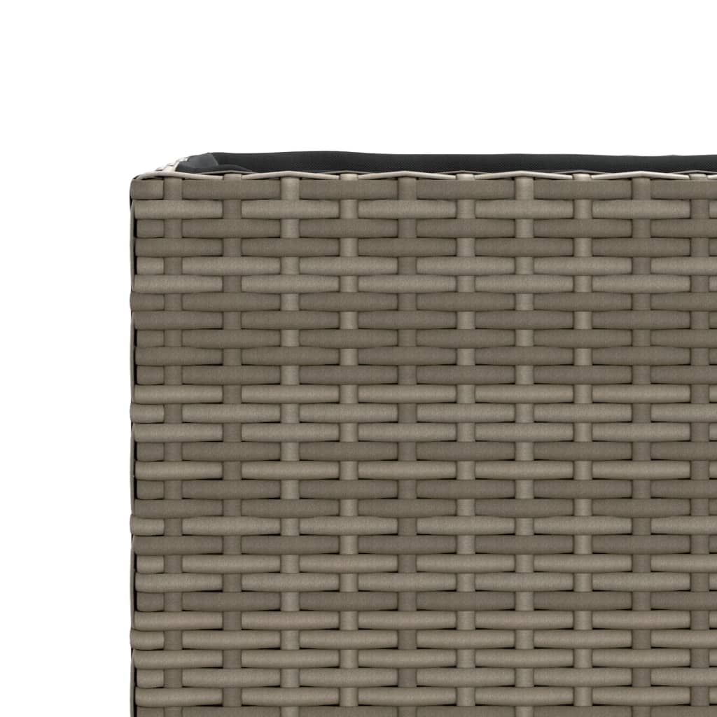 Plantenbak met wielen 3 potten 107x32x38 cm poly rattan grijs is nu te koop bij PeponiXL, paradijselijk wonen!