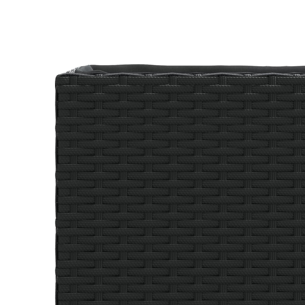 Plantenbak met 2 potten 72x30x32 cm poly rattan zwart is nu te koop bij PeponiXL, paradijselijk wonen!