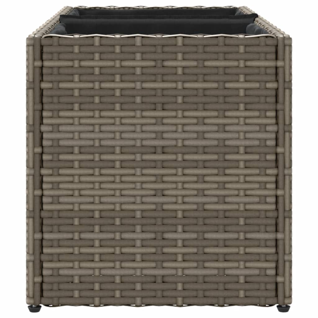 Plantenbak met 2 potten 72x30x32 cm poly rattan grijs is nu te koop bij PeponiXL, paradijselijk wonen!