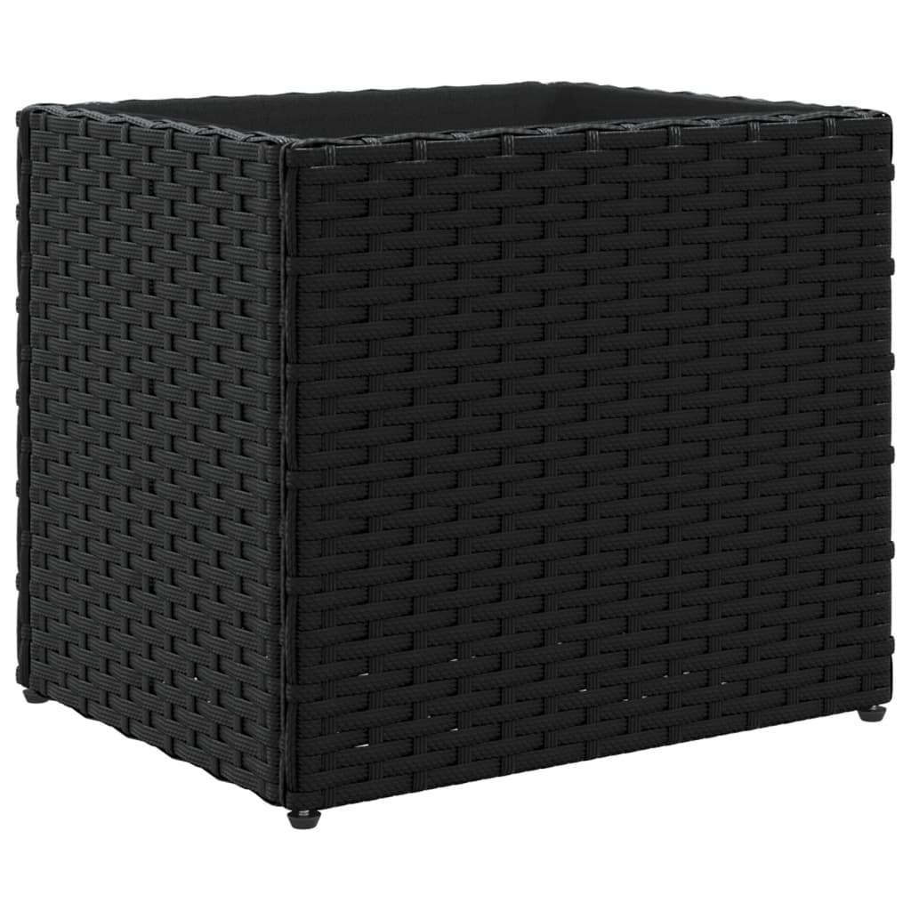 Plantenbak 36x30x32 cm poly rattan zwart is nu te koop bij PeponiXL, paradijselijk wonen!