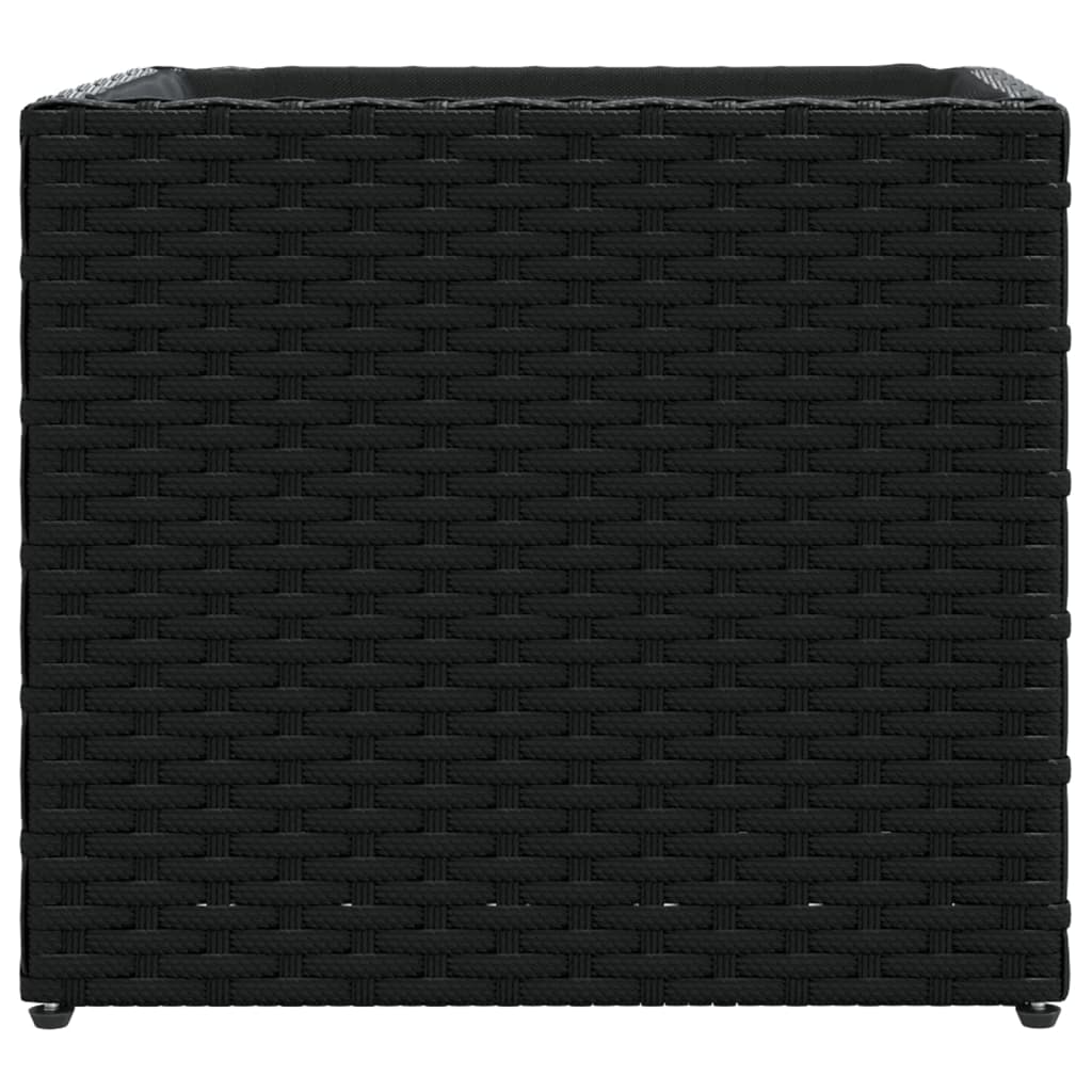 Plantenbak 36x30x32 cm poly rattan zwart is nu te koop bij PeponiXL, paradijselijk wonen!