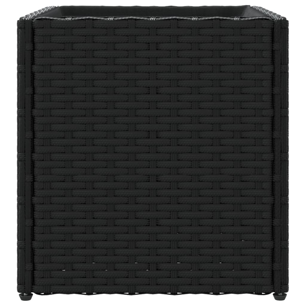Plantenbak 36x30x32 cm poly rattan zwart is nu te koop bij PeponiXL, paradijselijk wonen!