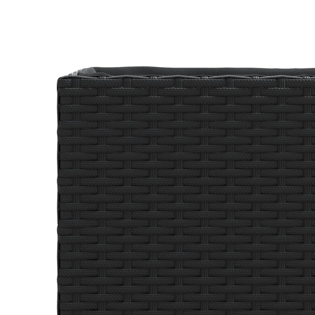 Plantenbak 36x30x32 cm poly rattan zwart is nu te koop bij PeponiXL, paradijselijk wonen!