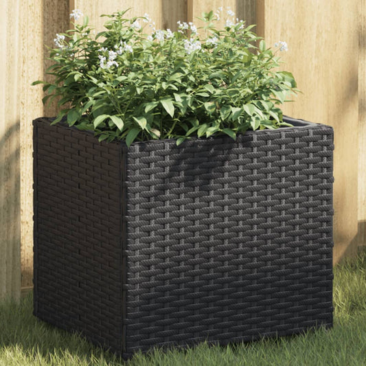 Plantenbak 36x30x32 cm poly rattan zwart is nu te koop bij PeponiXL, paradijselijk wonen!