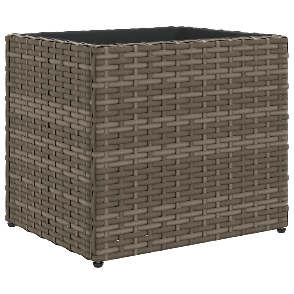 Plantenbak 36x30x32 cm poly rattan grijs is nu te koop bij PeponiXL, paradijselijk wonen!