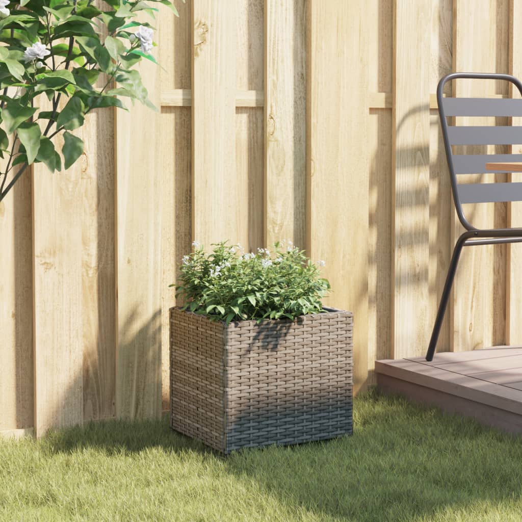 Plantenbak 36x30x32 cm poly rattan grijs is nu te koop bij PeponiXL, paradijselijk wonen!