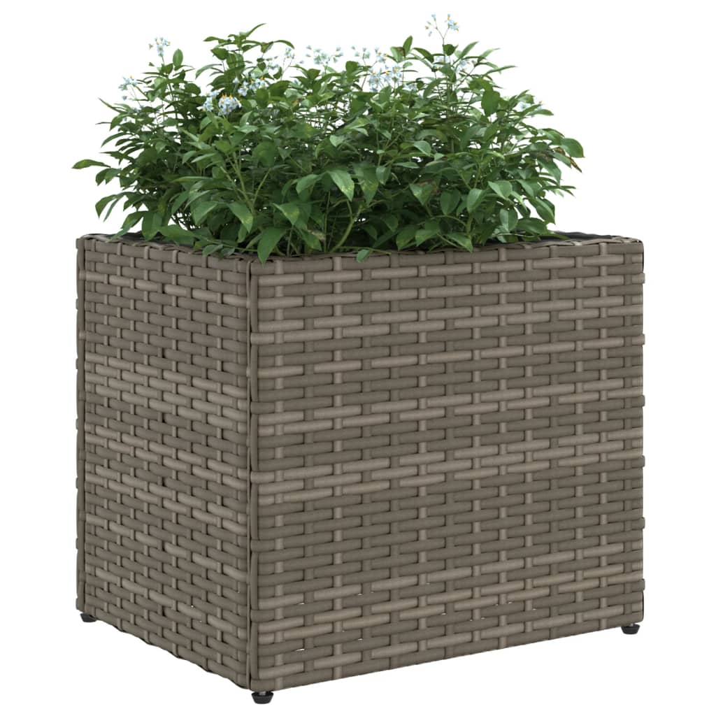 Plantenbak 36x30x32 cm poly rattan grijs is nu te koop bij PeponiXL, paradijselijk wonen!