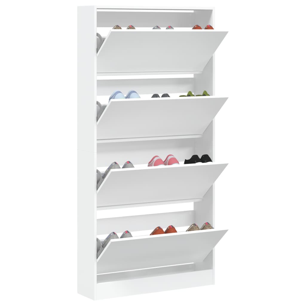 Schoenenkast met 4 klaplades 80x21x163,5 cm wit is nu te koop bij PeponiXL, paradijselijk wonen!
