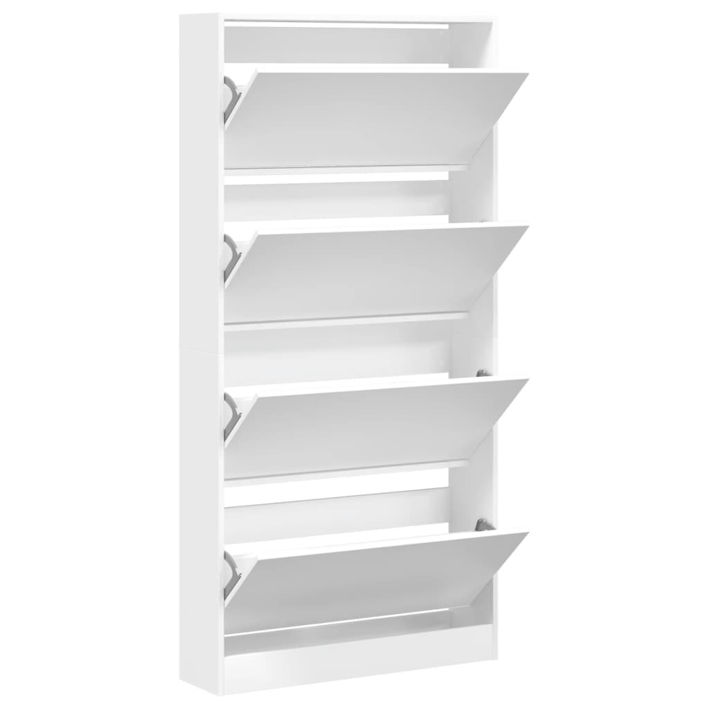 Schoenenkast met 4 klaplades 80x21x163,5 cm wit is nu te koop bij PeponiXL, paradijselijk wonen!