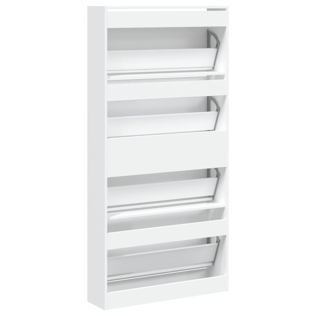 Schoenenkast met 4 klaplades 80x21x163,5 cm wit is nu te koop bij PeponiXL, paradijselijk wonen!