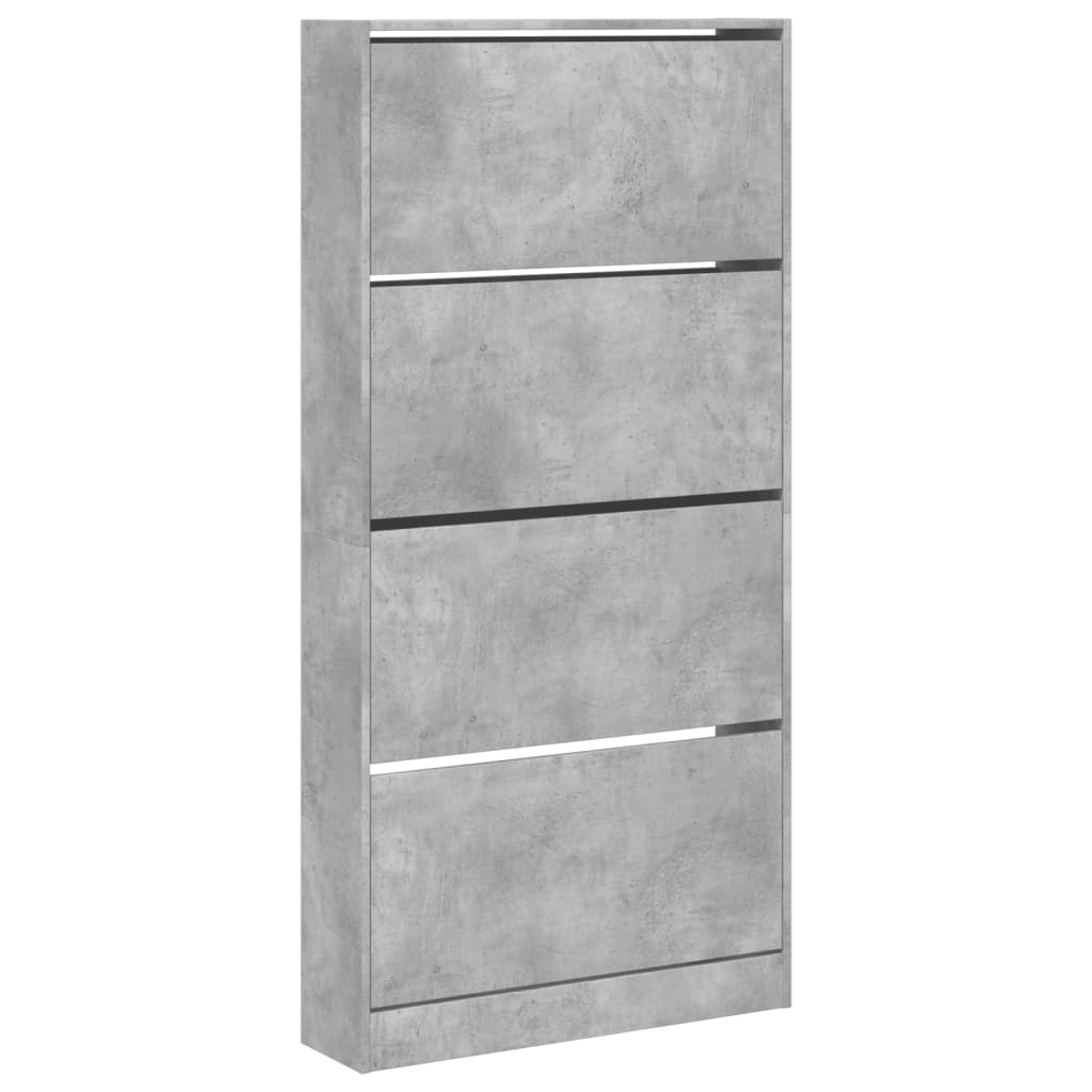 Schoenenkast met 4 klaplades 80x21x163,5 cm betongrijs is nu te koop bij PeponiXL, paradijselijk wonen!