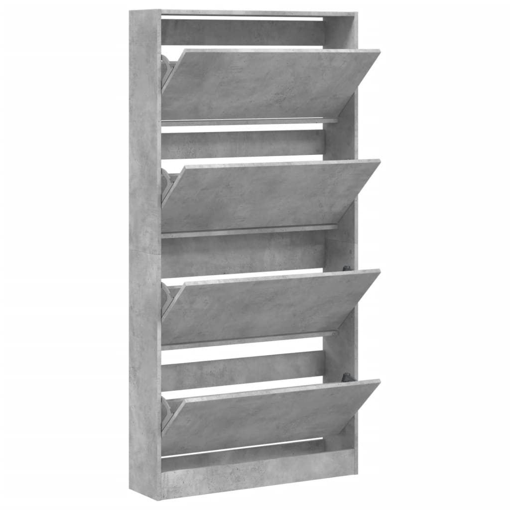 Schoenenkast met 4 klaplades 80x21x163,5 cm betongrijs is nu te koop bij PeponiXL, paradijselijk wonen!