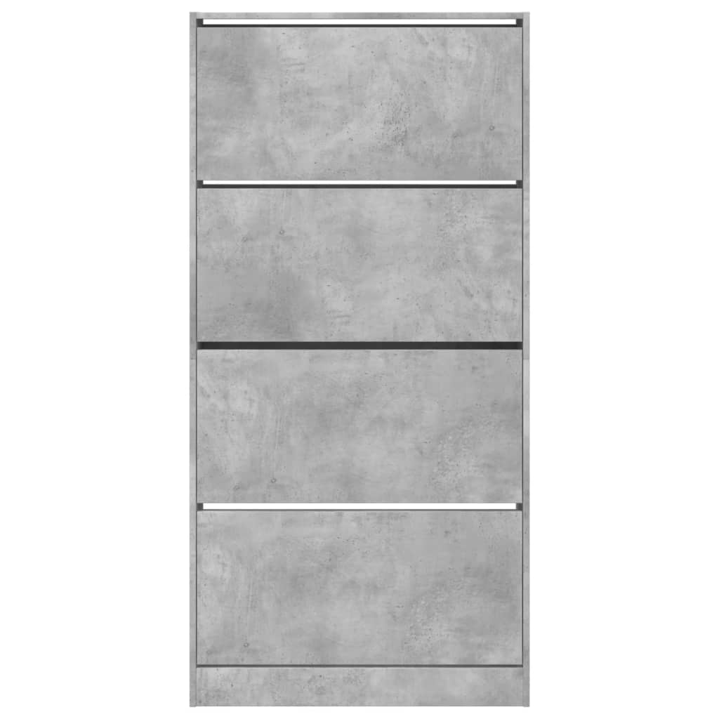 Schoenenkast met 4 klaplades 80x21x163,5 cm betongrijs is nu te koop bij PeponiXL, paradijselijk wonen!