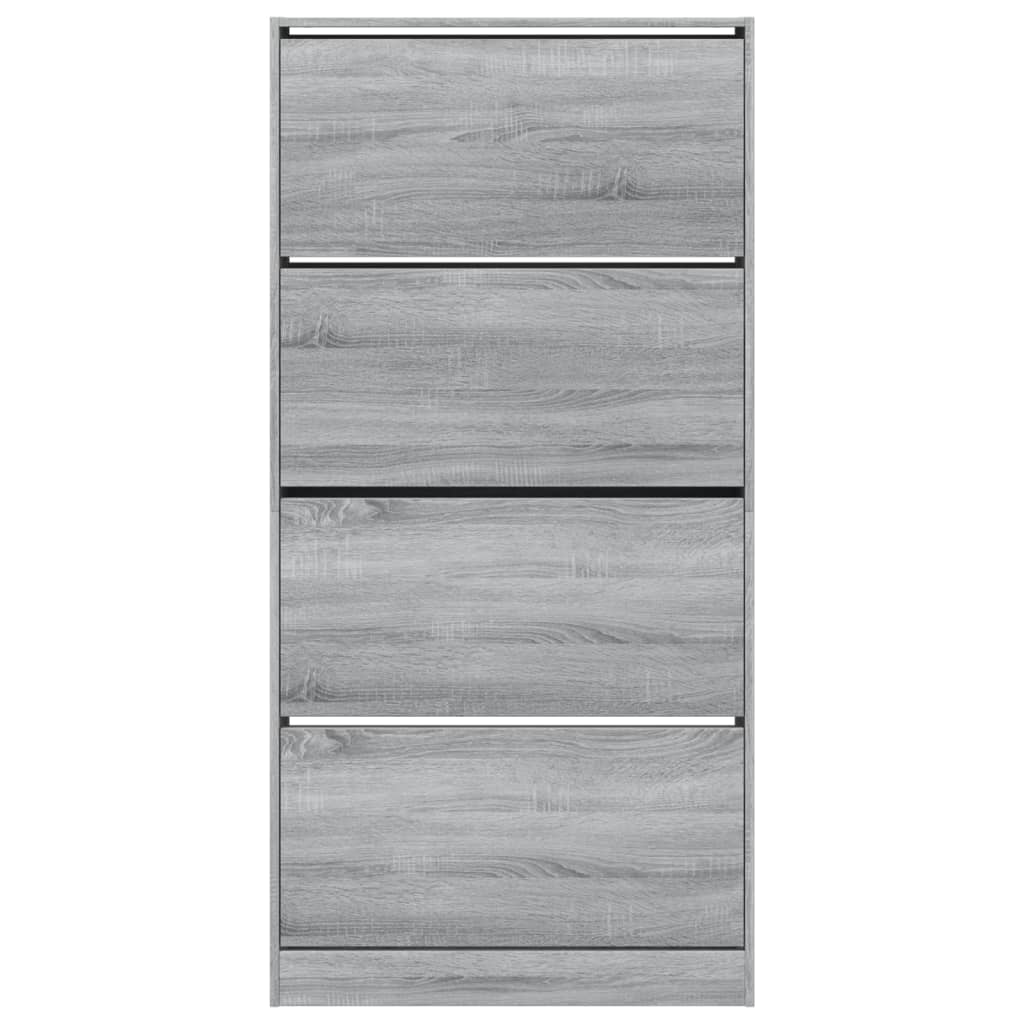 Schoenenkast met 4 klaplades 80x21x163,5 cm grijs sonoma is nu te koop bij PeponiXL, paradijselijk wonen!