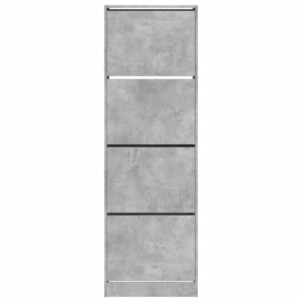 Schoenenkast met 4 klaplades 60x34x187,5 cm betongrijs is nu te koop bij PeponiXL, paradijselijk wonen!