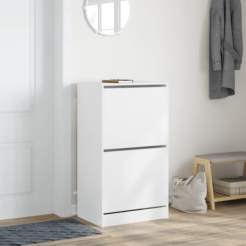 Schoenenkast met 2 klaplades 60x42x108 cm wit is nu te koop bij PeponiXL, paradijselijk wonen!