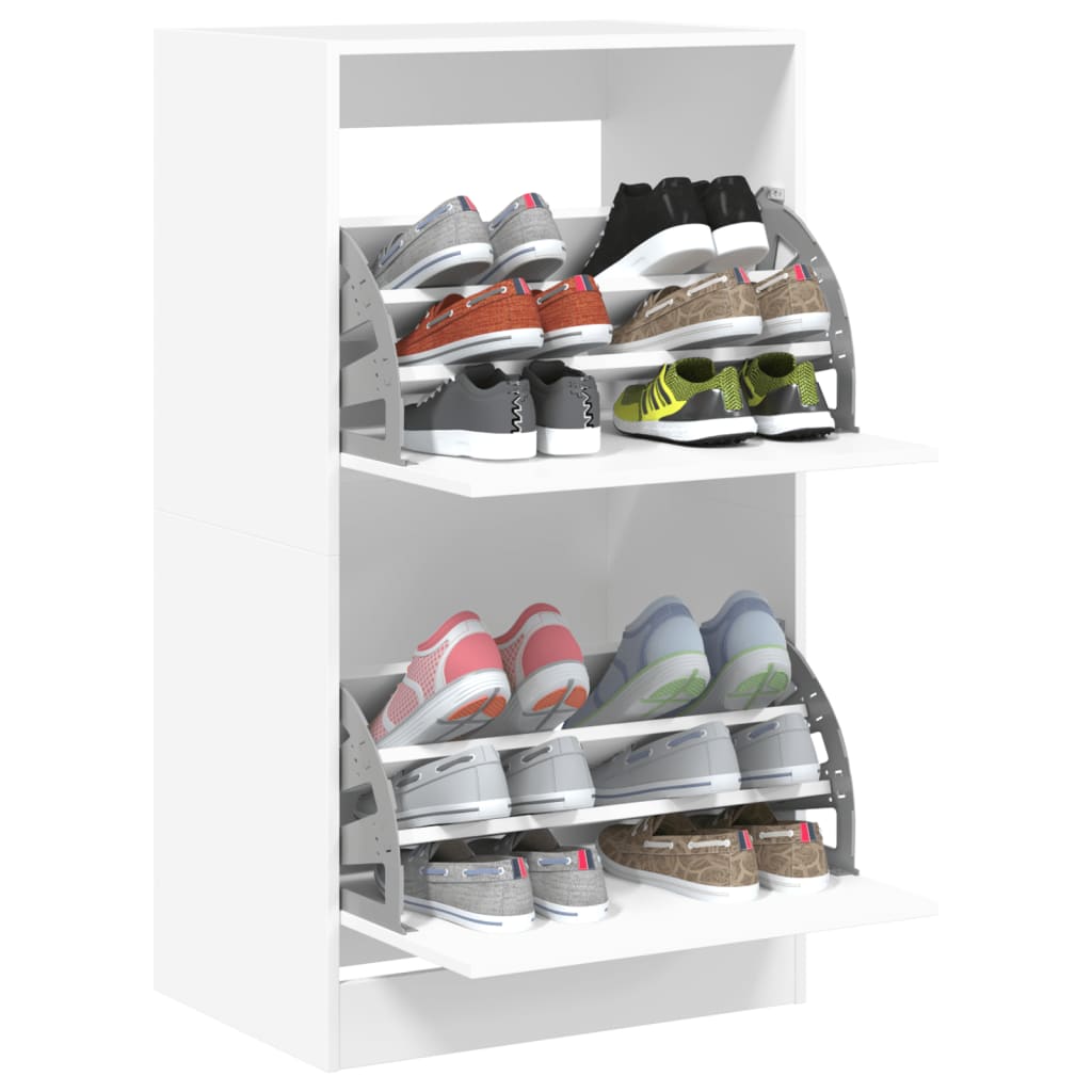 Schoenenkast met 2 klaplades 60x42x108 cm wit is nu te koop bij PeponiXL, paradijselijk wonen!