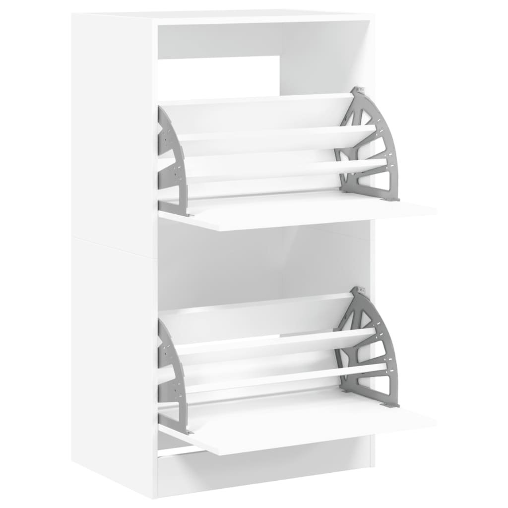 Schoenenkast met 2 klaplades 60x42x108 cm wit is nu te koop bij PeponiXL, paradijselijk wonen!