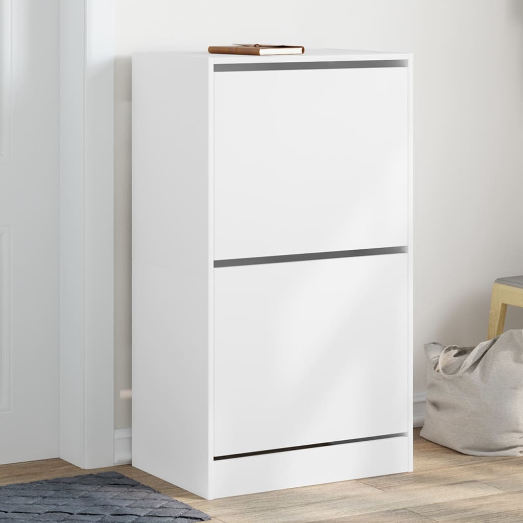 Schoenenkast met 2 klaplades 60x42x108 cm wit is nu te koop bij PeponiXL, paradijselijk wonen!
