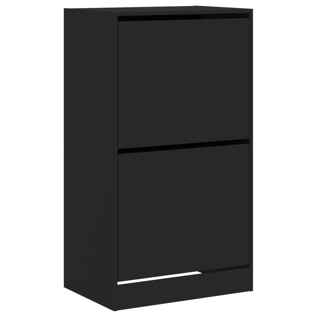 Schoenenkast met 2 klaplades 60x42x108 cm zwart is nu te koop bij PeponiXL, paradijselijk wonen!