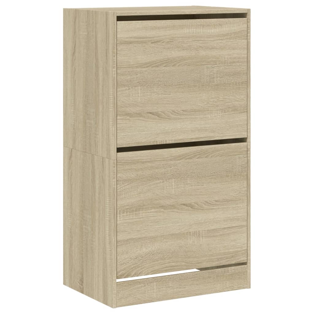 Schoenenkast met 2 klaplades 60x42x108 cm sonoma eikenkleurig is nu te koop bij PeponiXL, paradijselijk wonen!