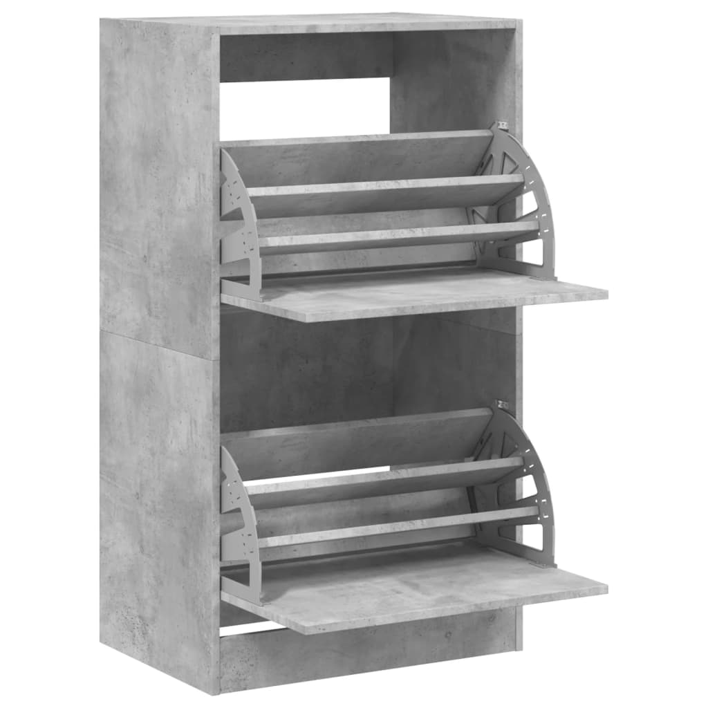 Schoenenkast met 2 klaplades 60x42x108 cm betongrijs is nu te koop bij PeponiXL, paradijselijk wonen!