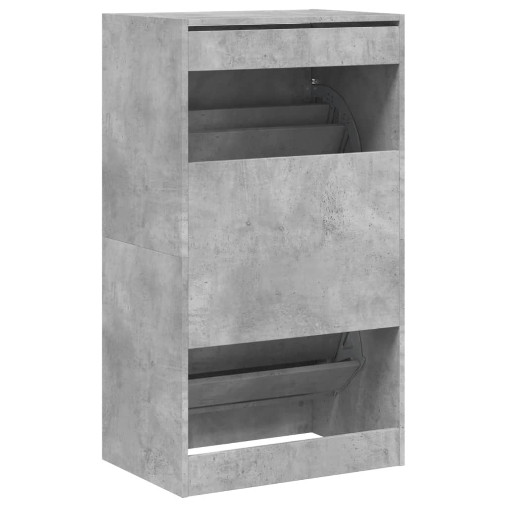Schoenenkast met 2 klaplades 60x42x108 cm betongrijs is nu te koop bij PeponiXL, paradijselijk wonen!