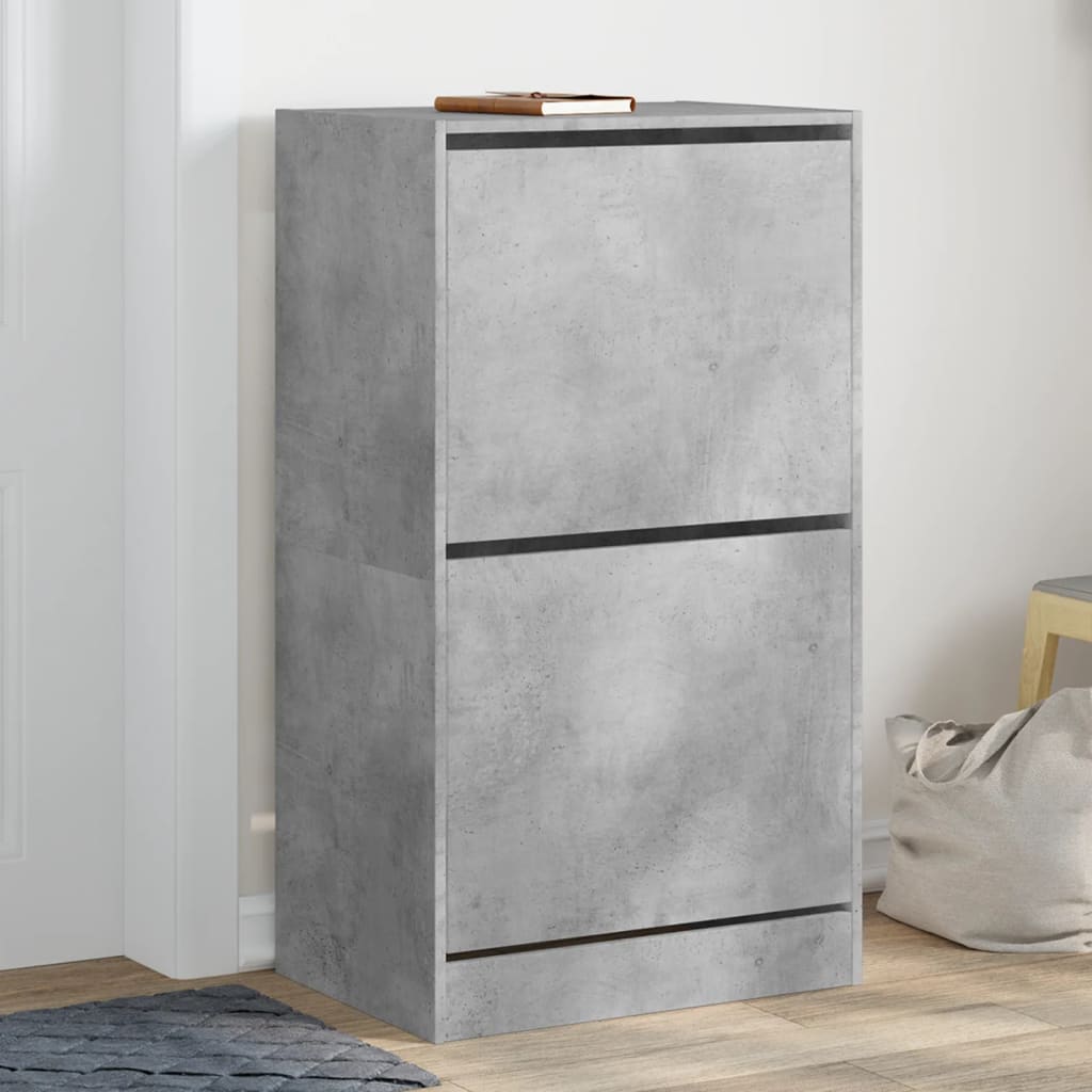 Schoenenkast met 2 klaplades 60x42x108 cm betongrijs is nu te koop bij PeponiXL, paradijselijk wonen!