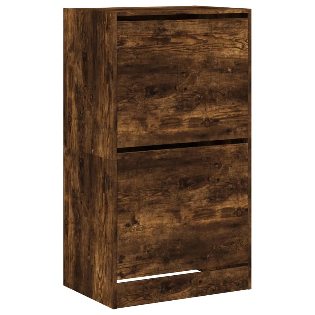 Schoenenkast met 2 klaplades 60x42x108 cm gerookt eikenkleurig is nu te koop bij PeponiXL, paradijselijk wonen!
