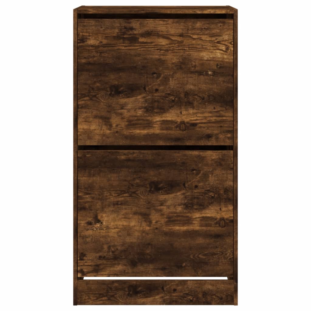 Schoenenkast met 2 klaplades 60x42x108 cm gerookt eikenkleurig is nu te koop bij PeponiXL, paradijselijk wonen!