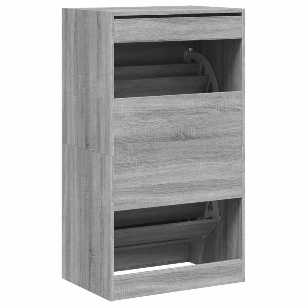 Schoenenkast met 2 klaplades 60x42x108 cm grijs sonoma is nu te koop bij PeponiXL, paradijselijk wonen!