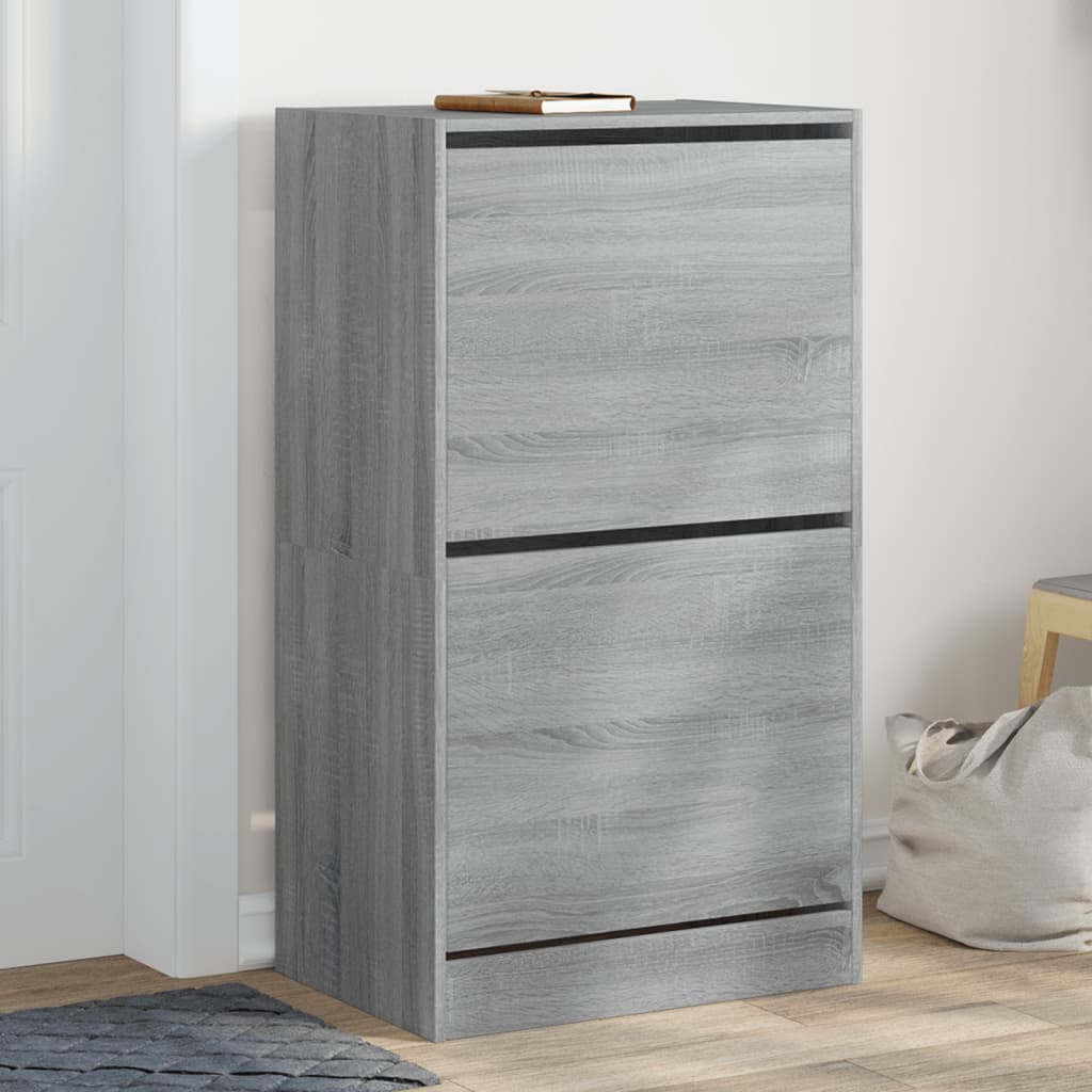 Schoenenkast met 2 klaplades 60x42x108 cm grijs sonoma is nu te koop bij PeponiXL, paradijselijk wonen!
