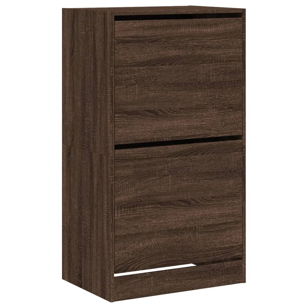 Schoenenkast met 2 klaplades 60x42x108 cm bruin eikenkleur is nu te koop bij PeponiXL, paradijselijk wonen!