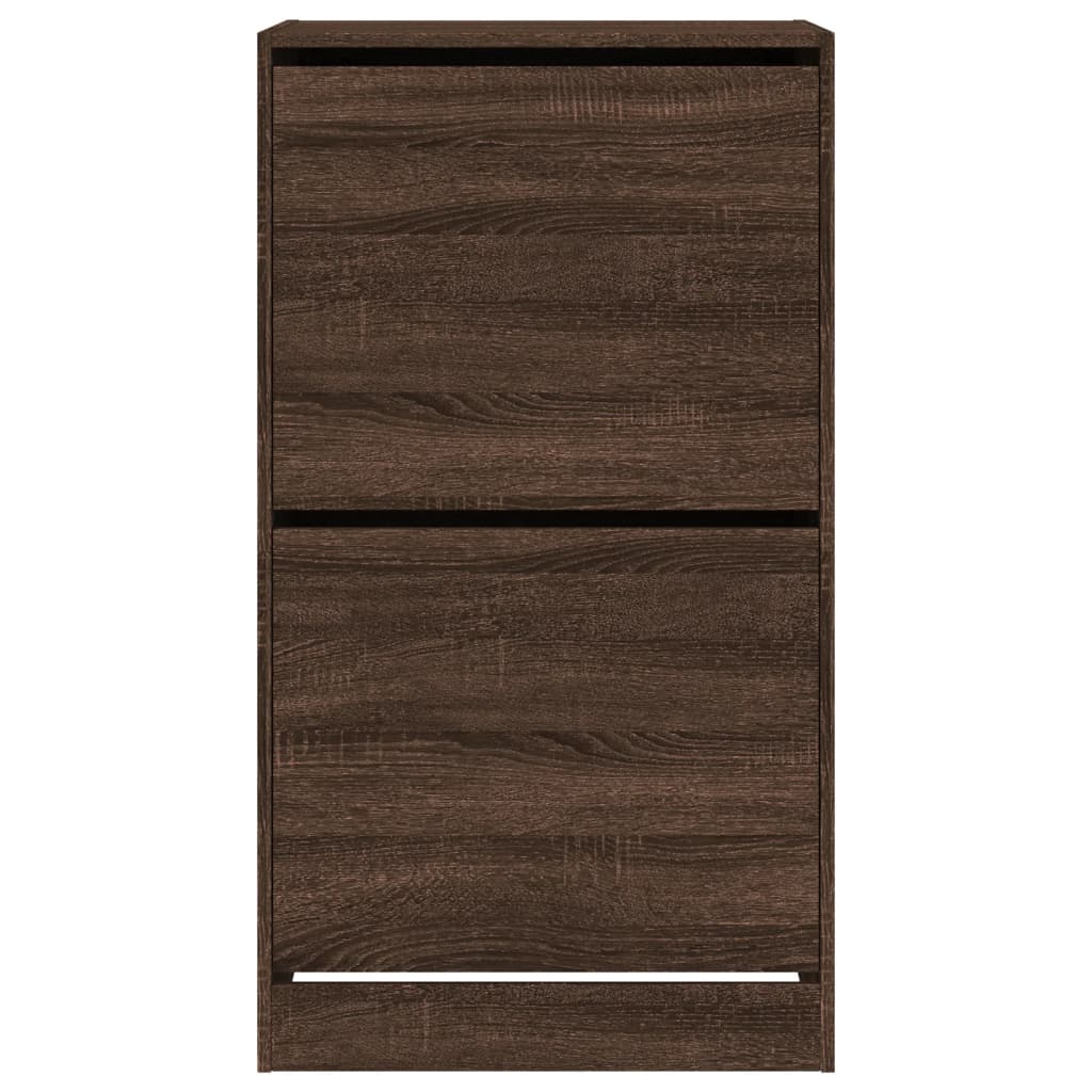 Schoenenkast met 2 klaplades 60x42x108 cm bruin eikenkleur is nu te koop bij PeponiXL, paradijselijk wonen!