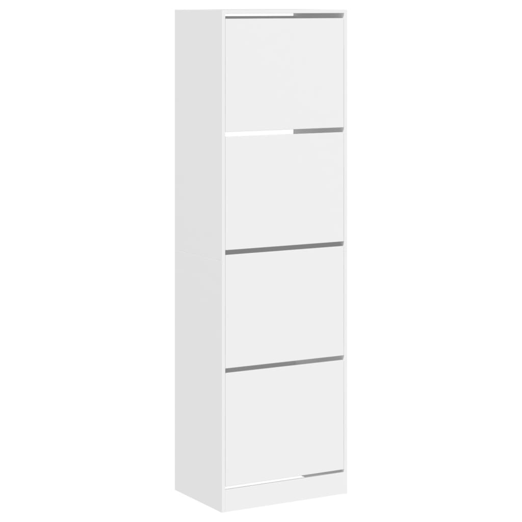 Schoenenkast met 4 klaplades 60x42x204 cm wit is nu te koop bij PeponiXL, paradijselijk wonen!