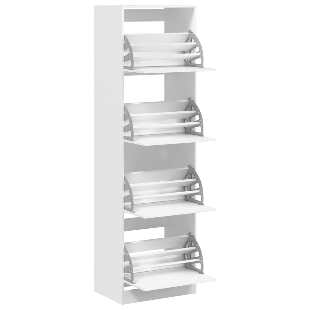Schoenenkast met 4 klaplades 60x42x204 cm wit is nu te koop bij PeponiXL, paradijselijk wonen!