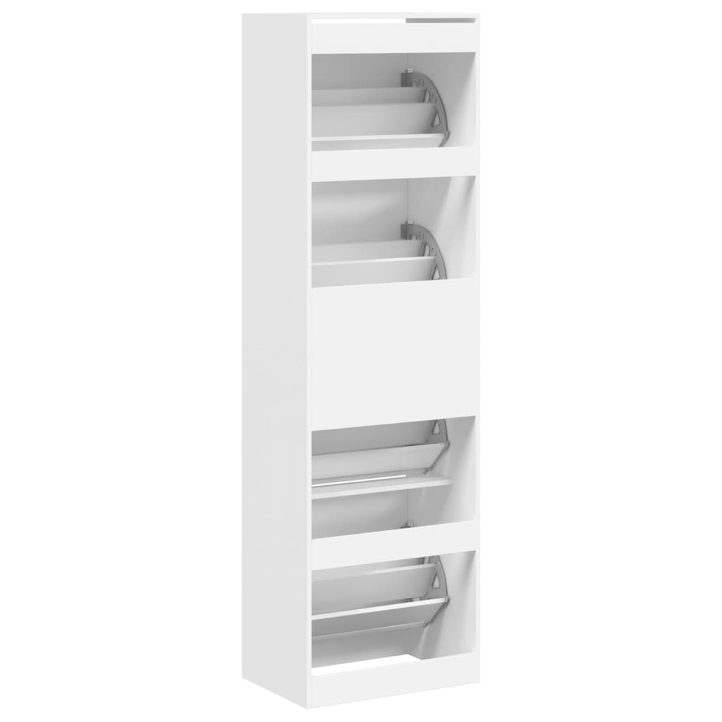 Schoenenkast met 4 klaplades 60x42x204 cm wit is nu te koop bij PeponiXL, paradijselijk wonen!