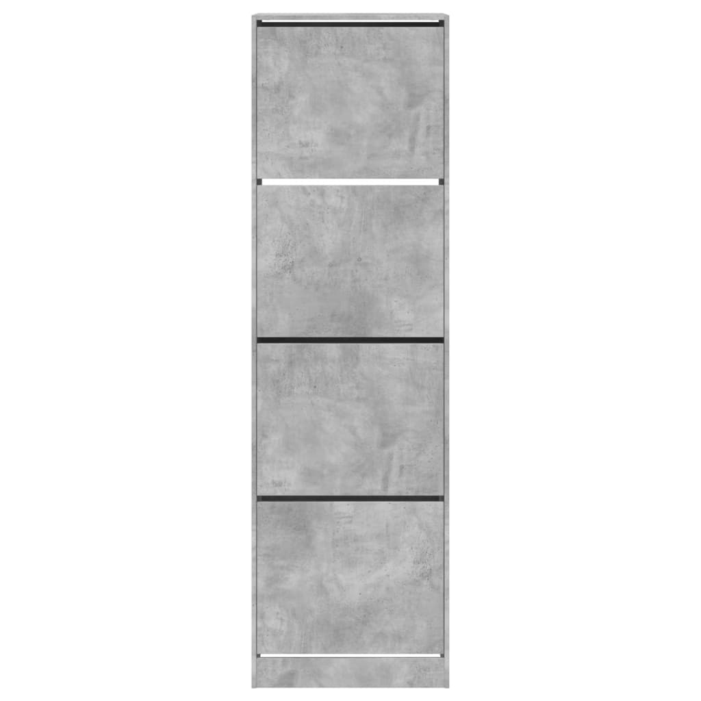 Schoenenkast met 4 klaplades 60x42x204 cm betongrijs is nu te koop bij PeponiXL, paradijselijk wonen!