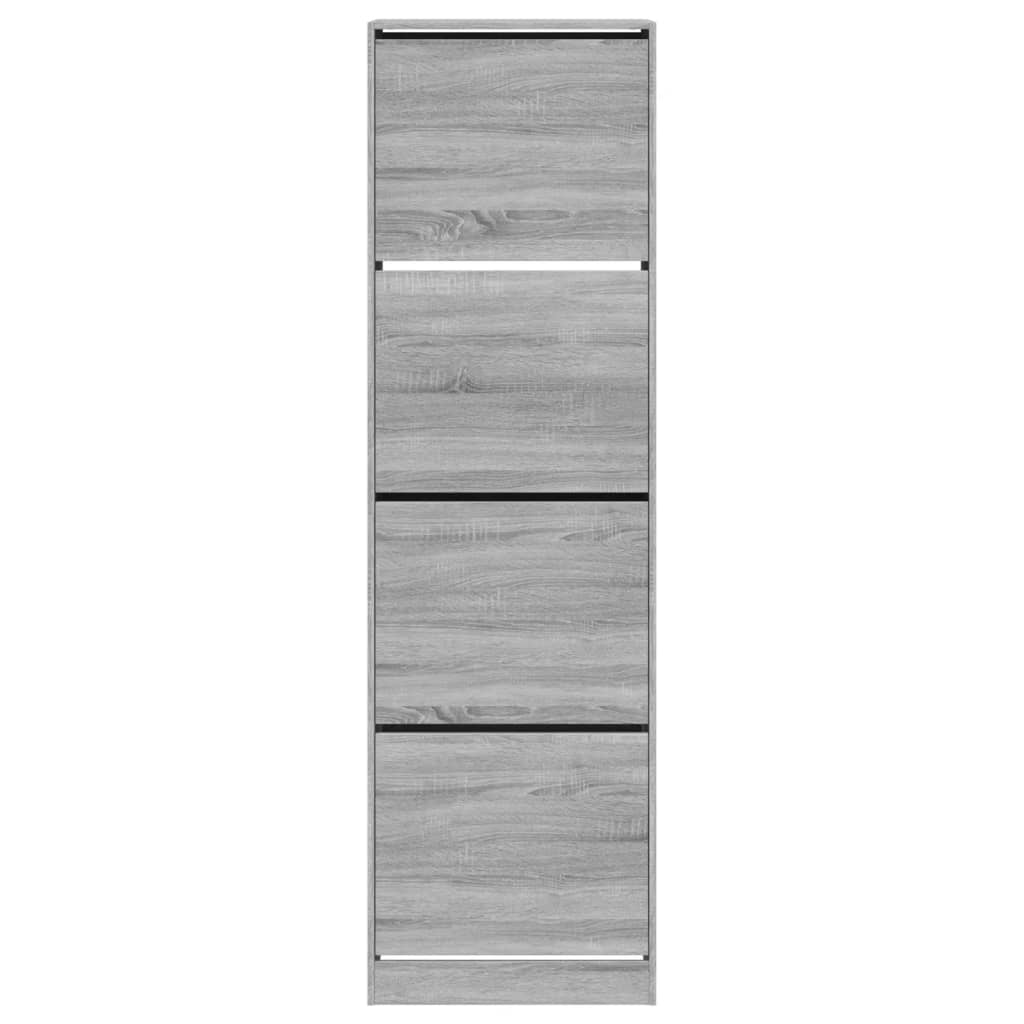 Schoenenkast met 4 klaplades 60x42x204 cm grijs sonoma is nu te koop bij PeponiXL, paradijselijk wonen!