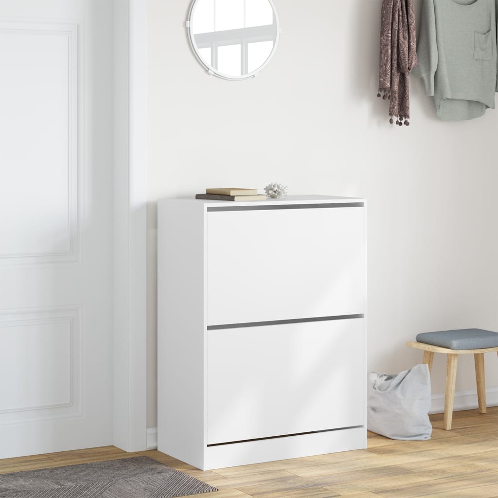 Schoenenkast met 2 klaplades 80x42x108 cm wit is nu te koop bij PeponiXL, paradijselijk wonen!