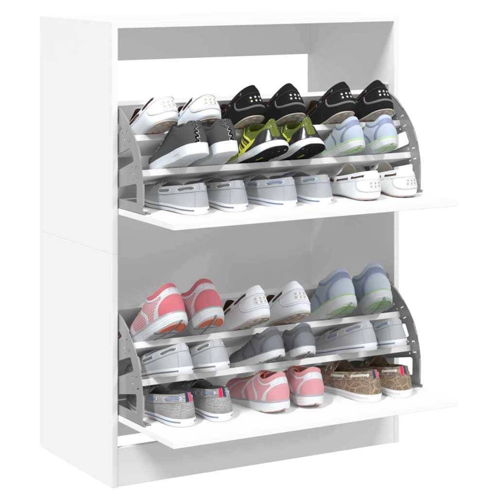 Schoenenkast met 2 klaplades 80x42x108 cm wit is nu te koop bij PeponiXL, paradijselijk wonen!